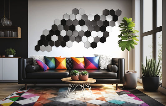 Black Hexagonal Plastic Wall Panel